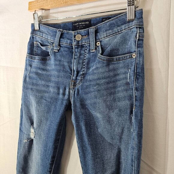 Lucky Brand Jeans Women 00/24 25x27 Mid Rise Super Skinny Ava Blue Denim Stretch - Picture 10 of 12
